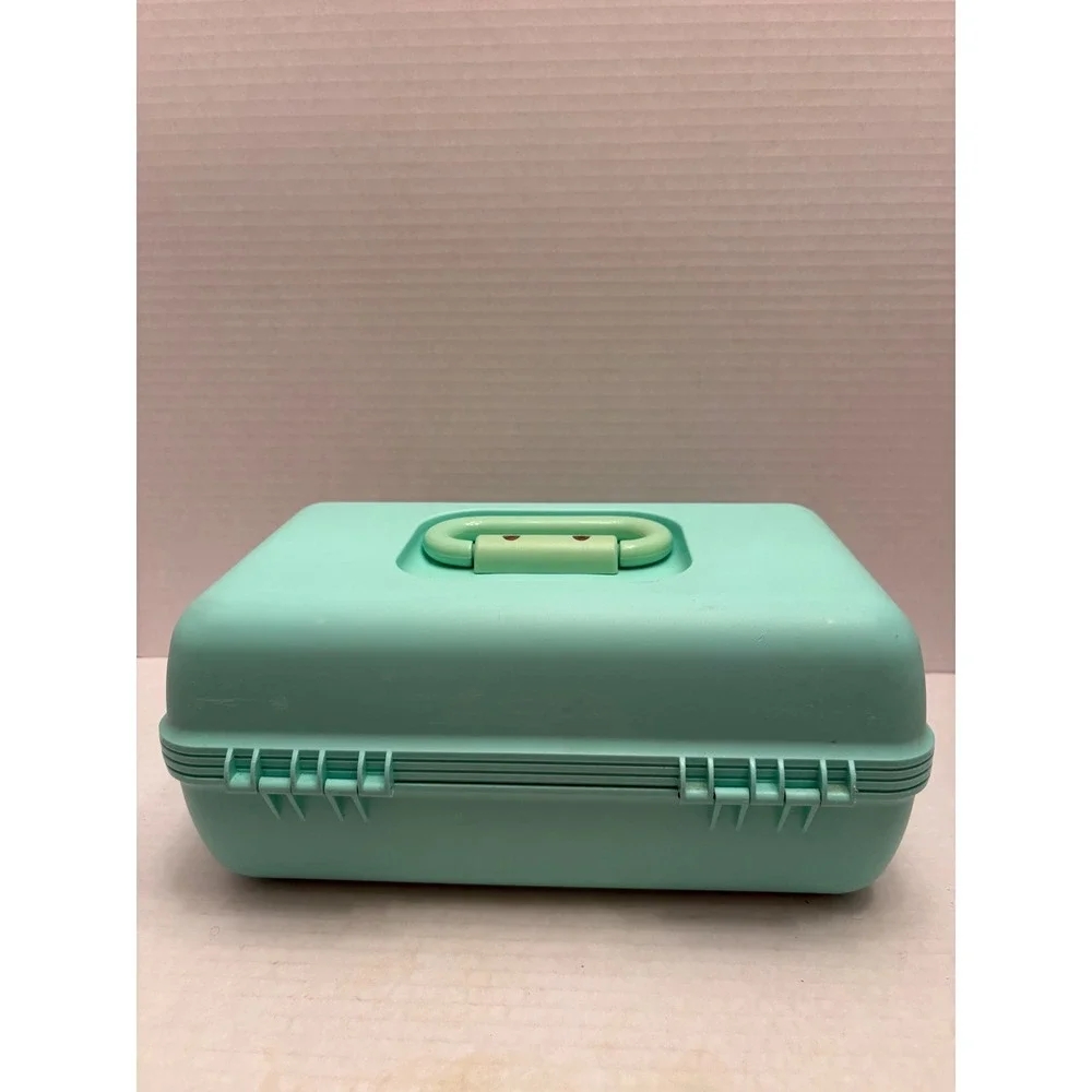 Vintage Caboodles Makeup Organizer Mint Green Model 2602 Plano Molding Co USA